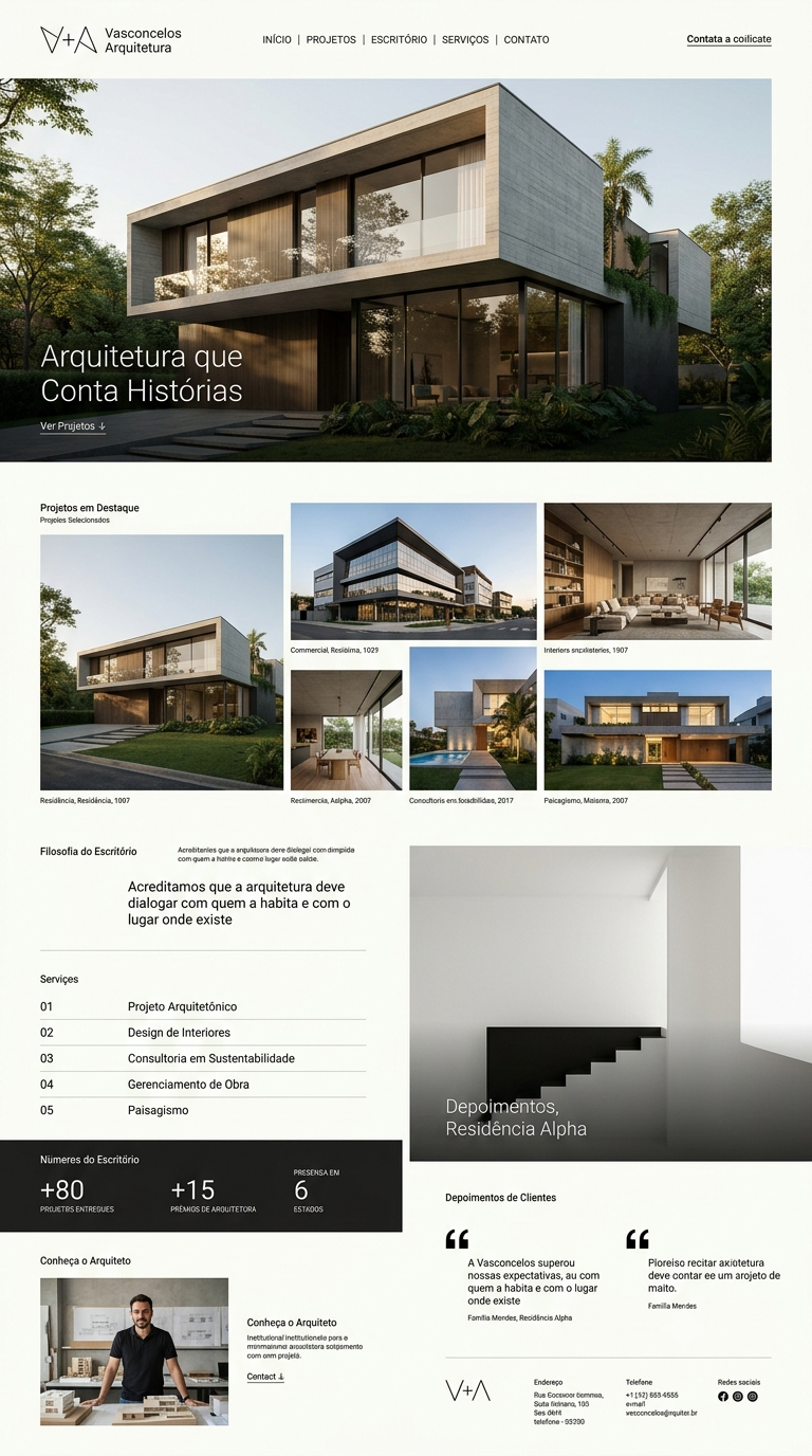 Landing page — Vasconcelos Arquitetura