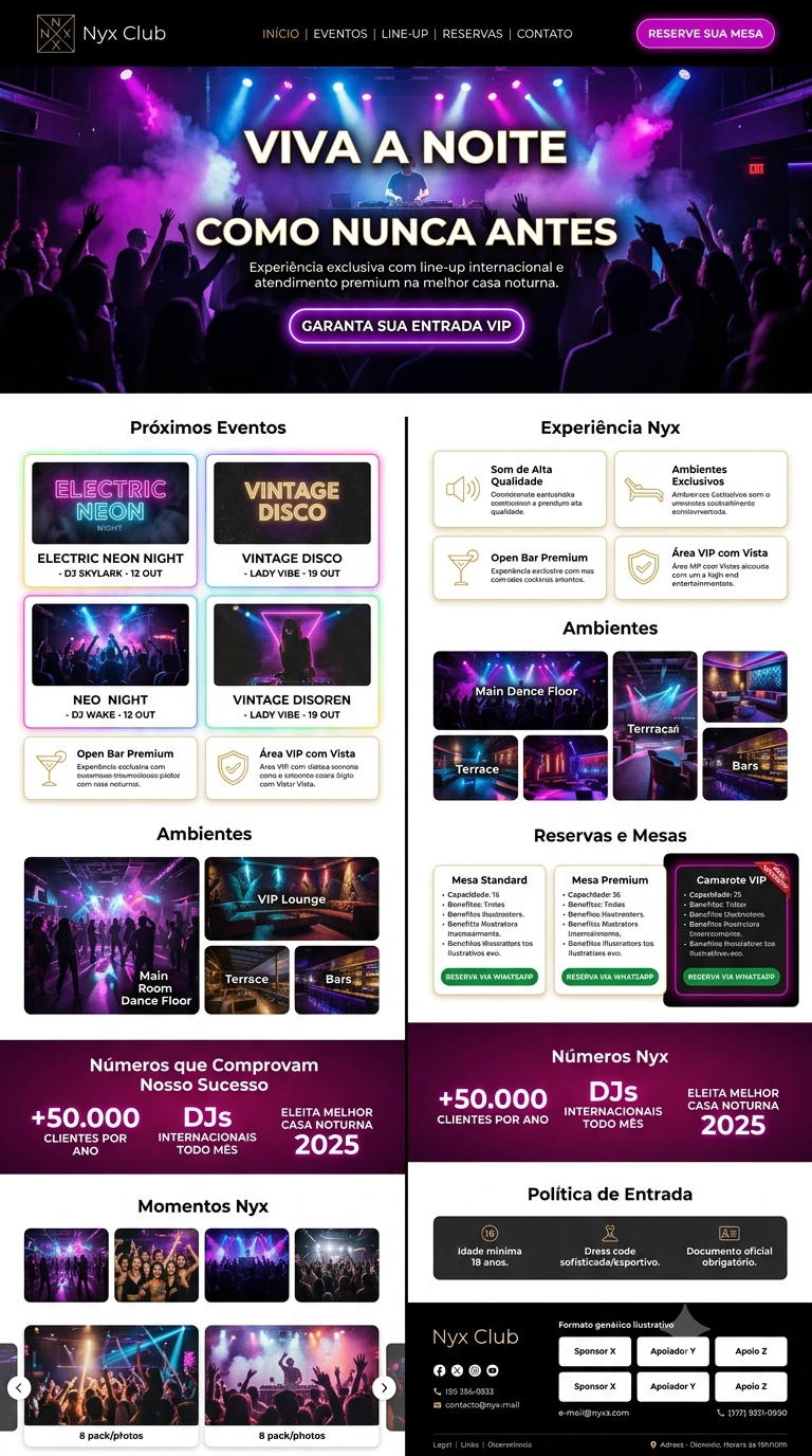 Landing page — Nyx Club