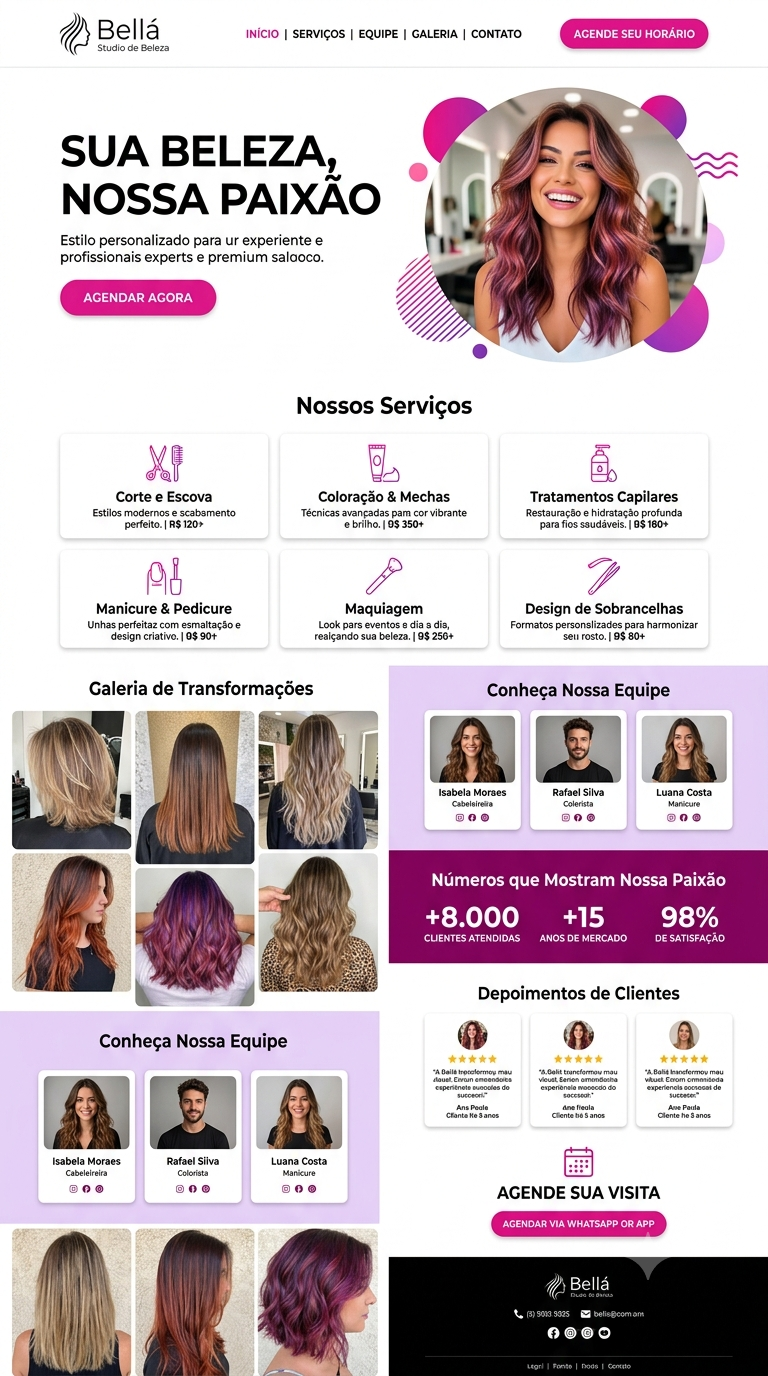 Landing page — Bellá Studio